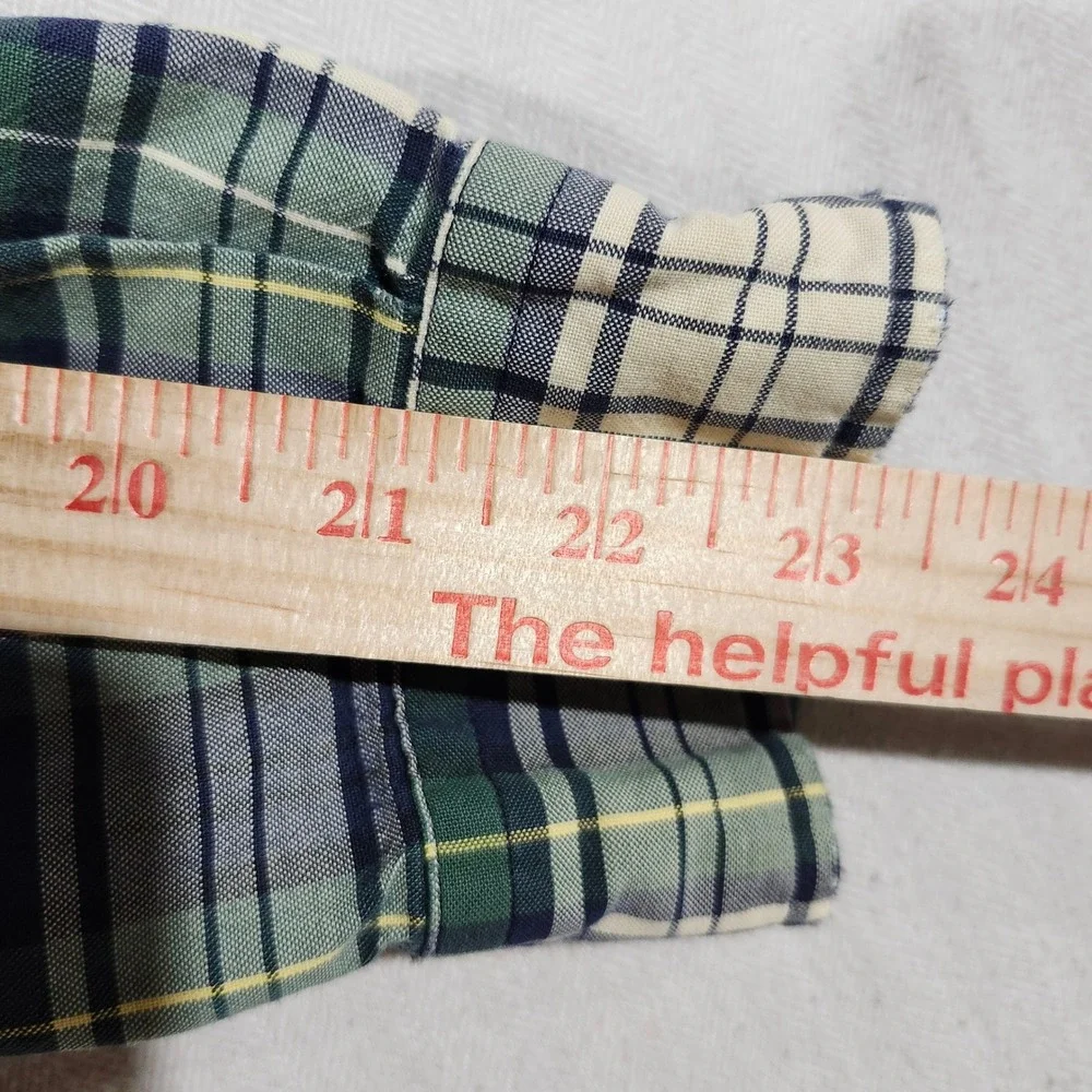 Polo Ralph Lauren Blake Mens Large Green Navy Plaid Cotton Button Down Shirt